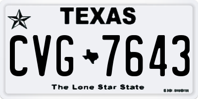 TX license plate CVG7643