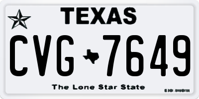 TX license plate CVG7649