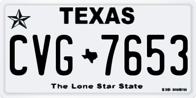 TX license plate CVG7653