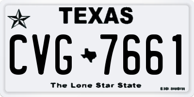 TX license plate CVG7661