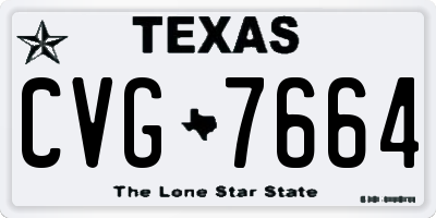 TX license plate CVG7664