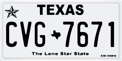 TX license plate CVG7671