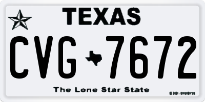 TX license plate CVG7672