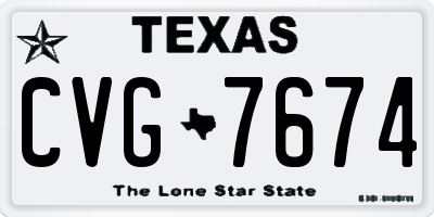 TX license plate CVG7674
