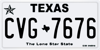 TX license plate CVG7676