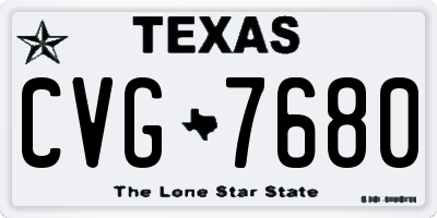 TX license plate CVG7680