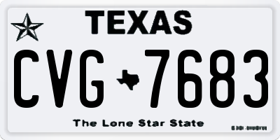 TX license plate CVG7683