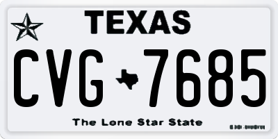 TX license plate CVG7685