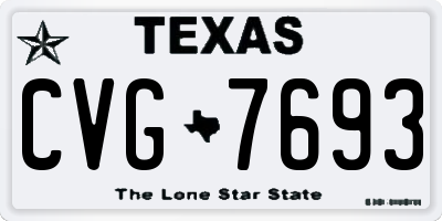 TX license plate CVG7693