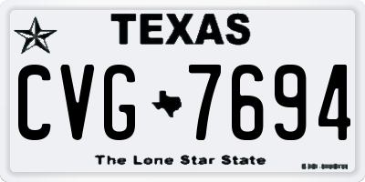 TX license plate CVG7694