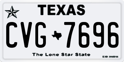 TX license plate CVG7696