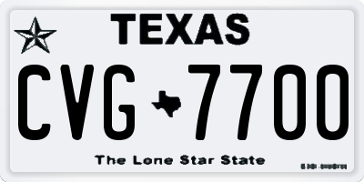TX license plate CVG7700