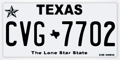 TX license plate CVG7702