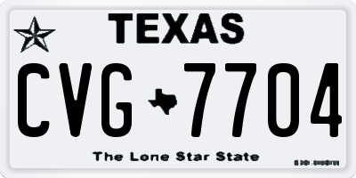 TX license plate CVG7704
