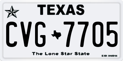 TX license plate CVG7705