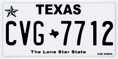 TX license plate CVG7712