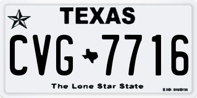 TX license plate CVG7716