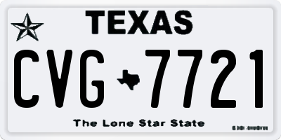 TX license plate CVG7721