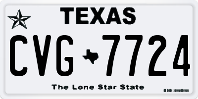 TX license plate CVG7724