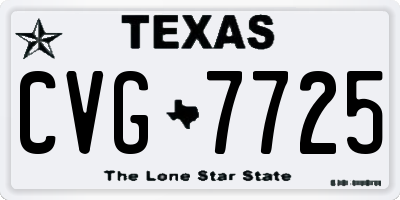 TX license plate CVG7725