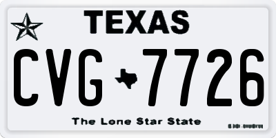 TX license plate CVG7726