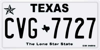 TX license plate CVG7727