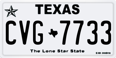 TX license plate CVG7733