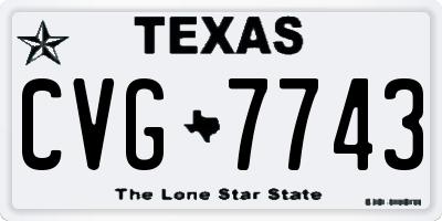 TX license plate CVG7743