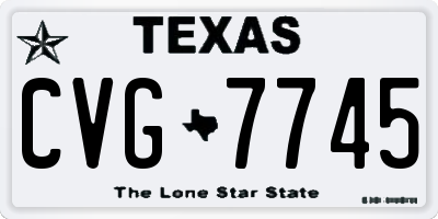 TX license plate CVG7745