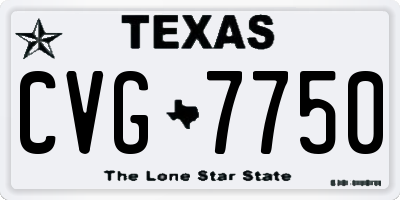 TX license plate CVG7750