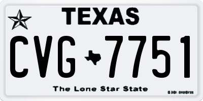 TX license plate CVG7751