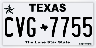 TX license plate CVG7755