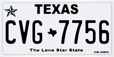 TX license plate CVG7756