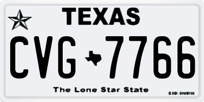 TX license plate CVG7766