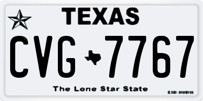 TX license plate CVG7767