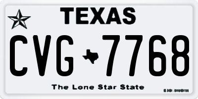 TX license plate CVG7768