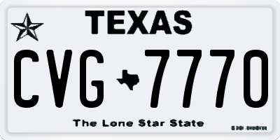 TX license plate CVG7770