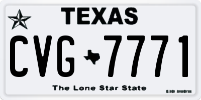 TX license plate CVG7771