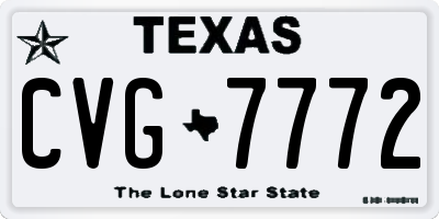 TX license plate CVG7772