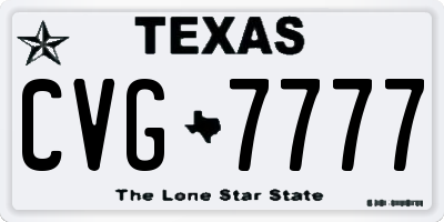 TX license plate CVG7777