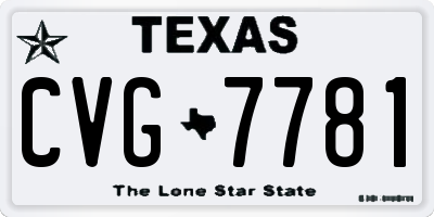 TX license plate CVG7781