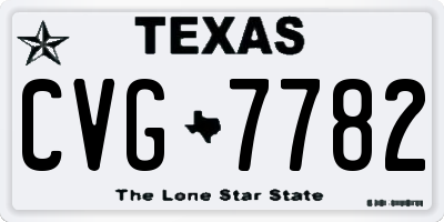 TX license plate CVG7782