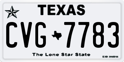 TX license plate CVG7783