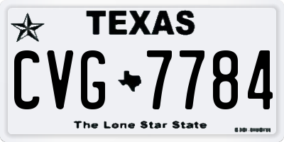 TX license plate CVG7784