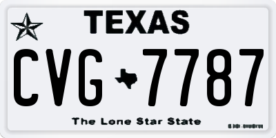 TX license plate CVG7787