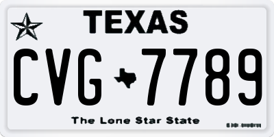 TX license plate CVG7789