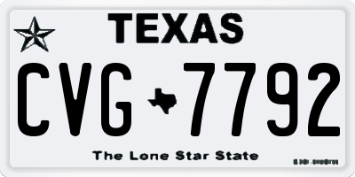 TX license plate CVG7792