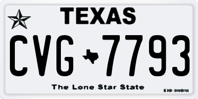 TX license plate CVG7793