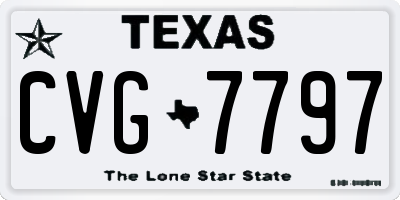 TX license plate CVG7797