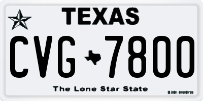 TX license plate CVG7800